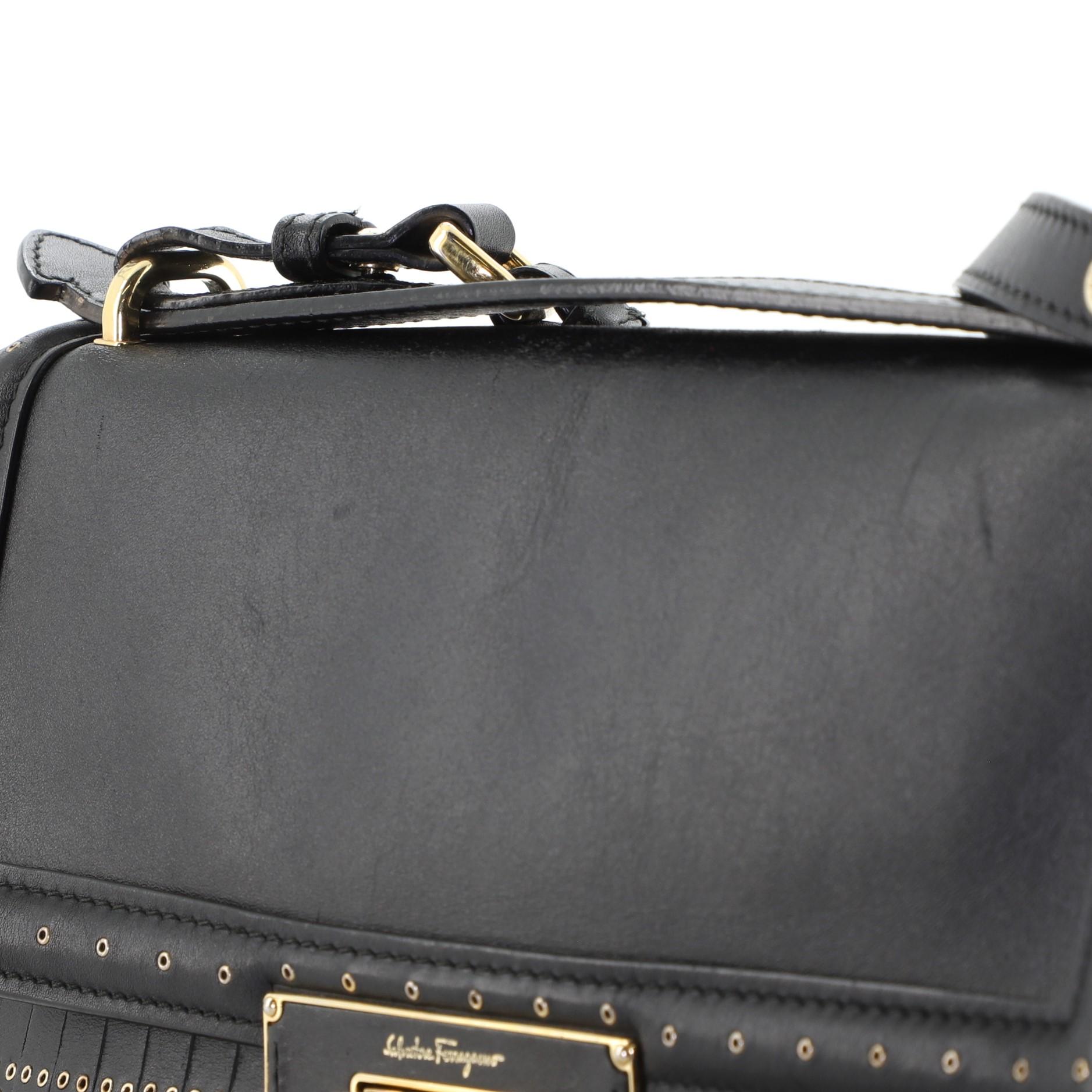 Women's or Men's Salvatore Ferragamo Aileen Shoulder Bag Leather with Grommet Detail Mediu