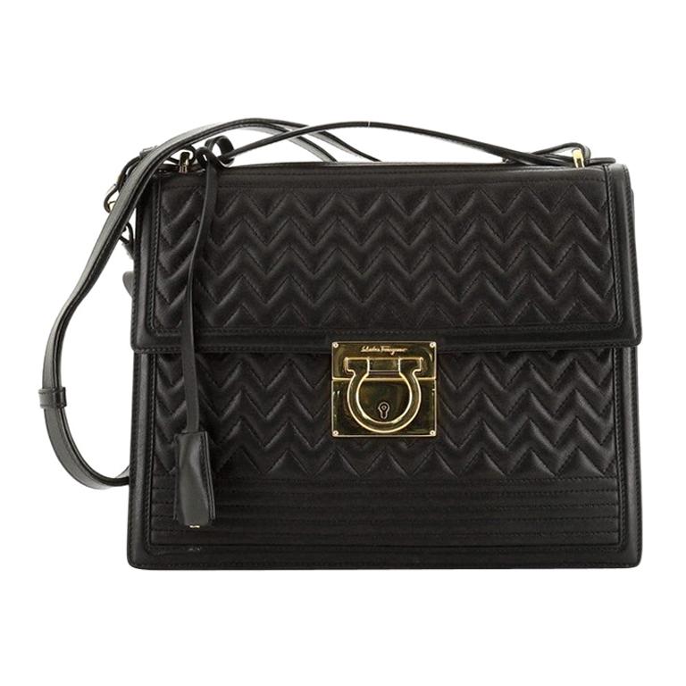 Salvatore Ferragamo Aileen Shoulder Bag Quilted Leather Medium