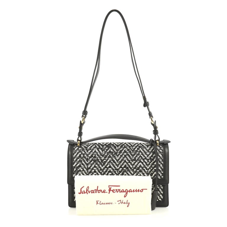 Salvatore Ferragamo Aileen Shoulder Bag Woven Leather Medium at 1stDibs