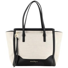 Salvatore Ferragamo Amy Tote Canvas Medium