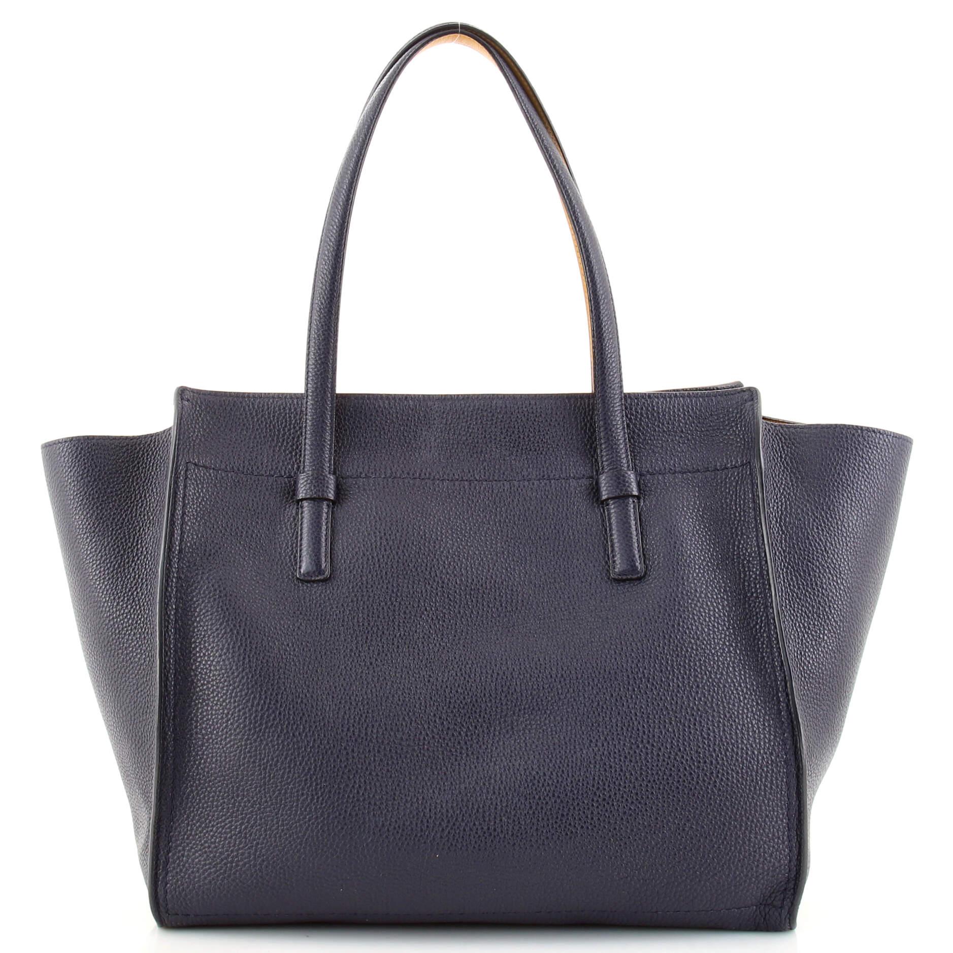 Salvatore Ferragamo Amy Tote Pebbled Leather Large In Good Condition In NY, NY