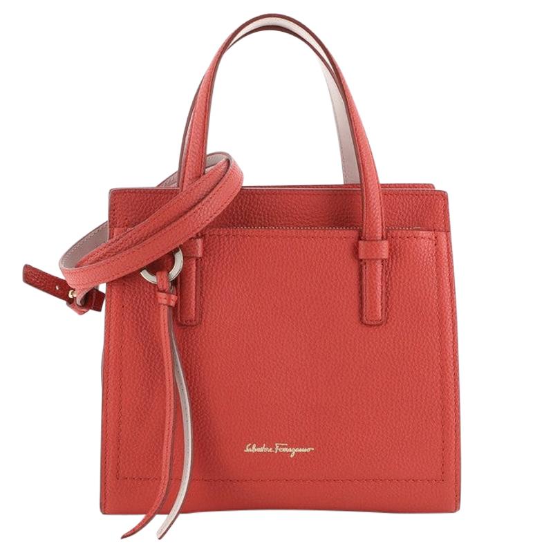 Salvatore Ferragamo Amy Tote Pebbled Leather Mini