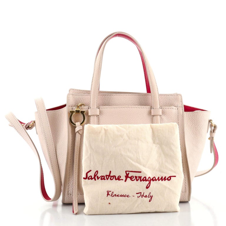 Salvatore Ferragamo Amy Tote Pebbled Leather Small For Sale at 1stDibs