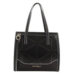 Salvatore Ferragamo Amy Tote Perforated Leather Medium