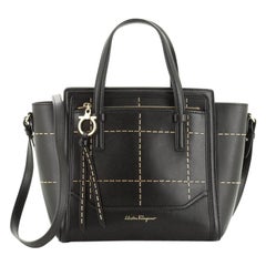 Salvatore Ferragamo Amy Tote Stitched Leather Mini