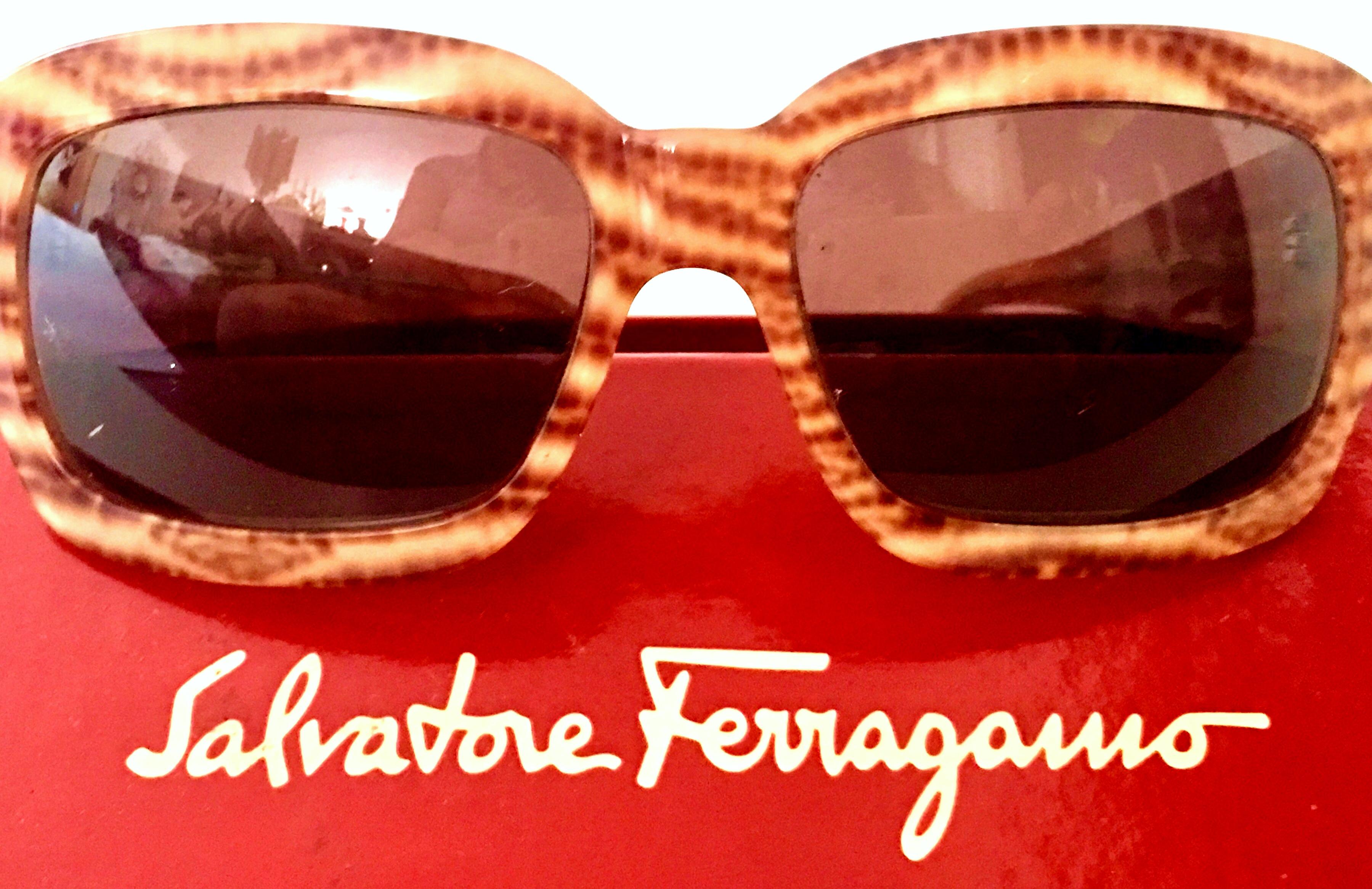 Salvatore Ferragamo Animal Print Sunglasses For Sale 2