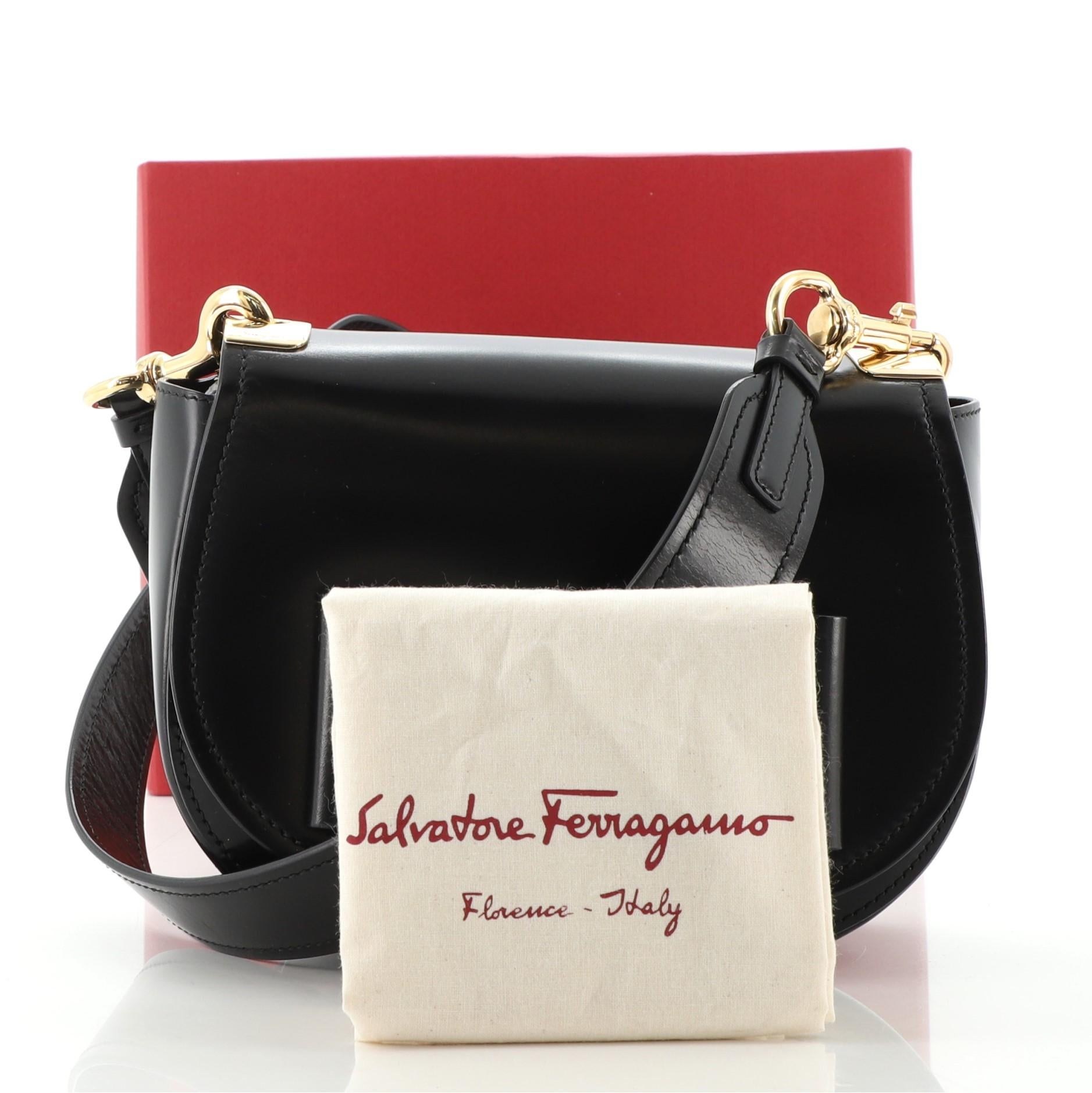 Salvatore Ferragamo Anna Vara Flap Shoulder Bag Leather Small