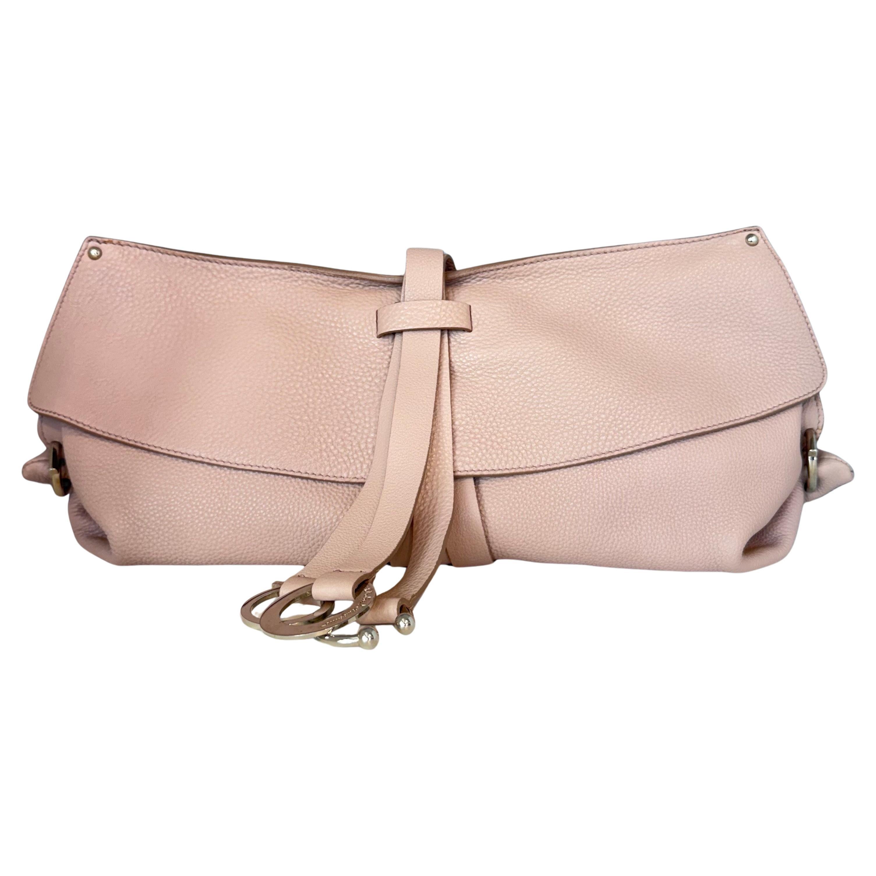 Maxi Pochette in pelle rosa antico di Salvatore Ferragamo