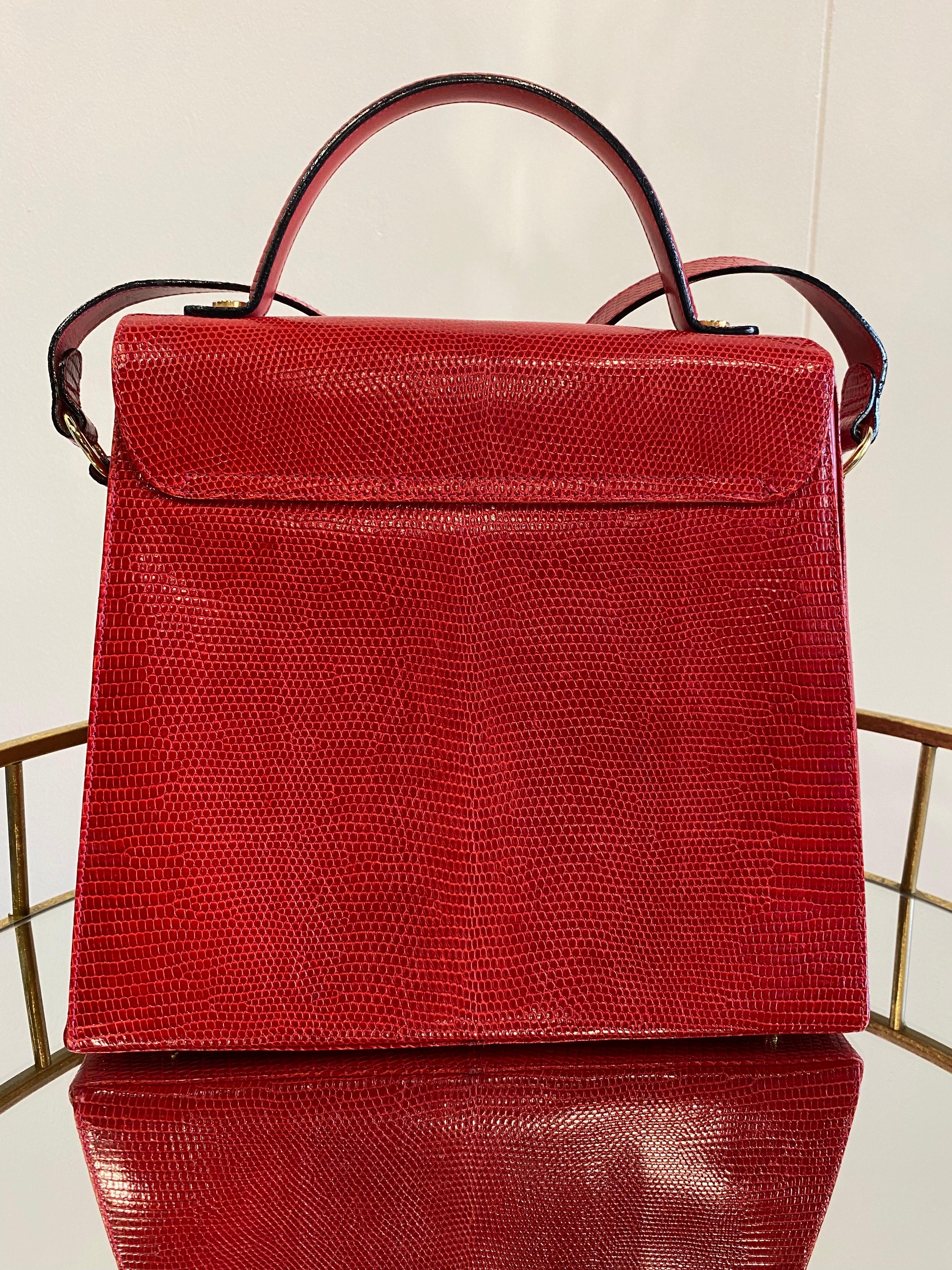 Red Salvatore Ferragamo bag in red lizard