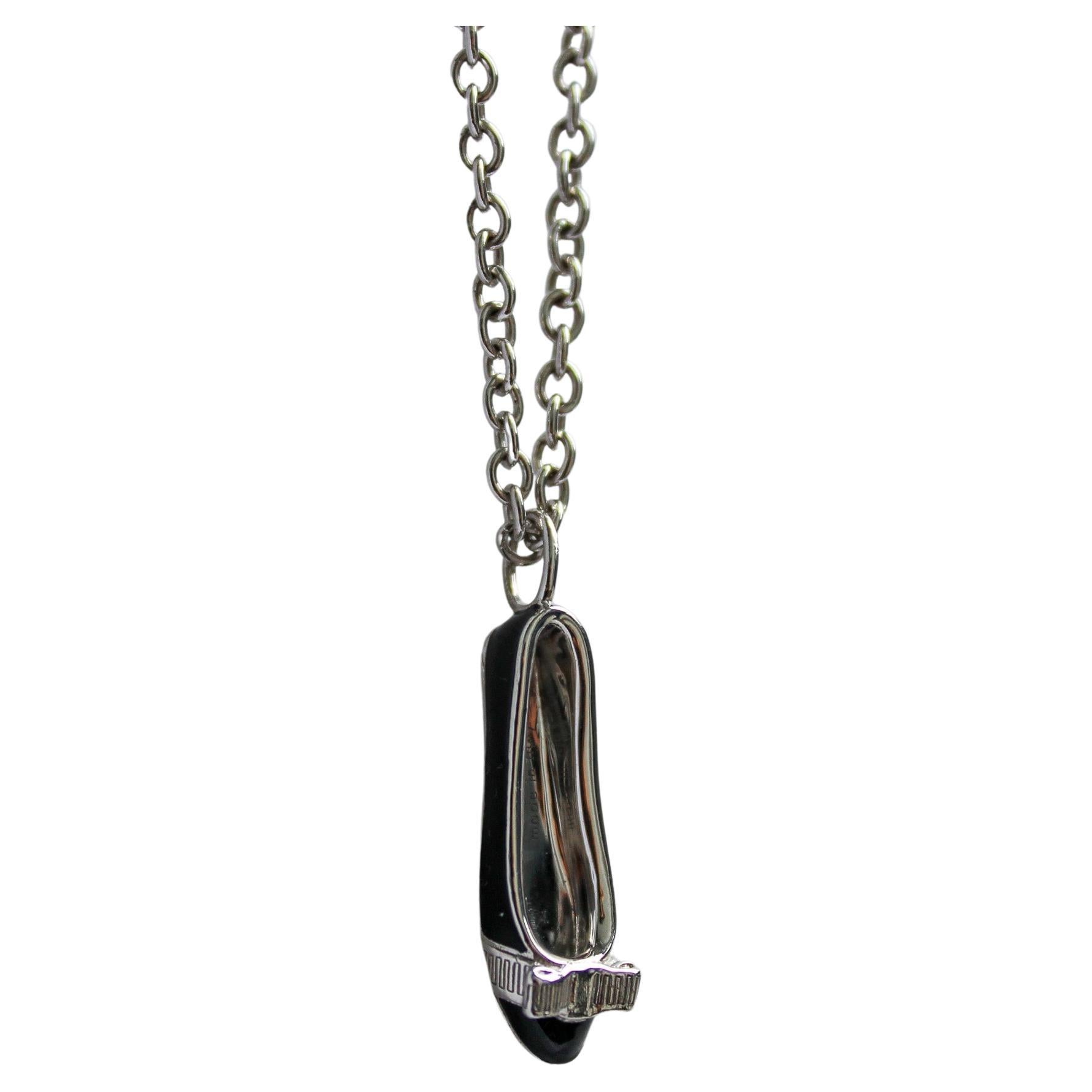 Salvatore Ferragamo Ballet Pump Pendant Necklace - Sterling Silver For Sale