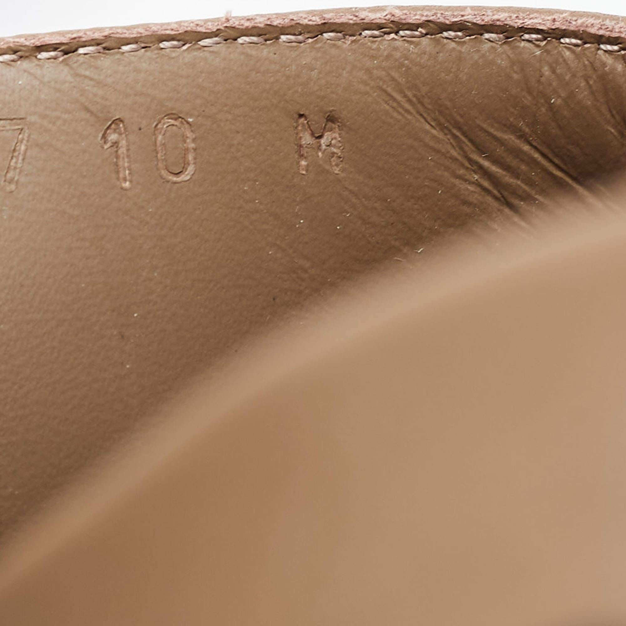 Salvatore Ferragamo Beige Embossed Leather Notorius Flat Sandals Size 44 1