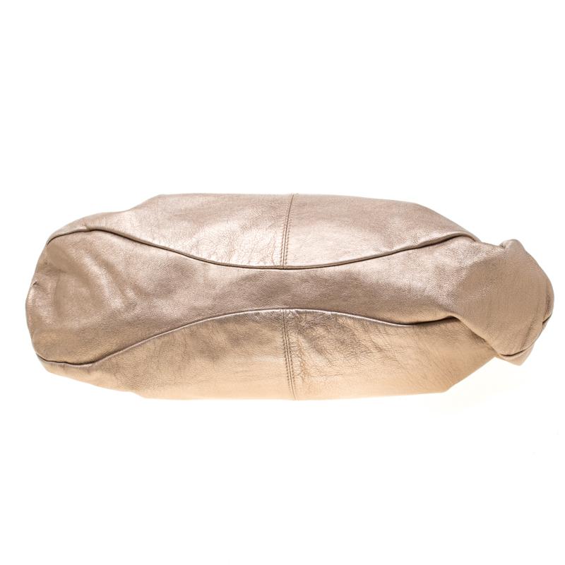 Salvatore Ferragamo Beige Leather and Canvas Bow Hobo 1