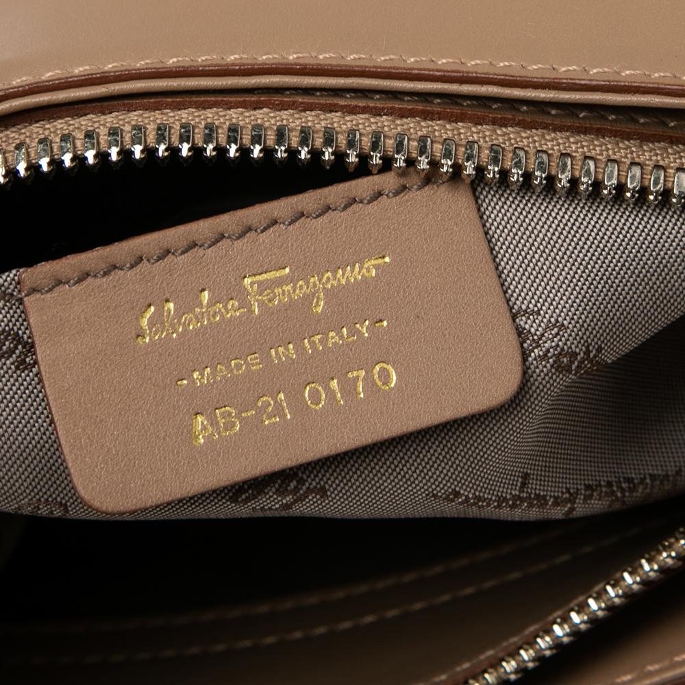 Salvatore Ferragamo Beige Leather Baguette 4