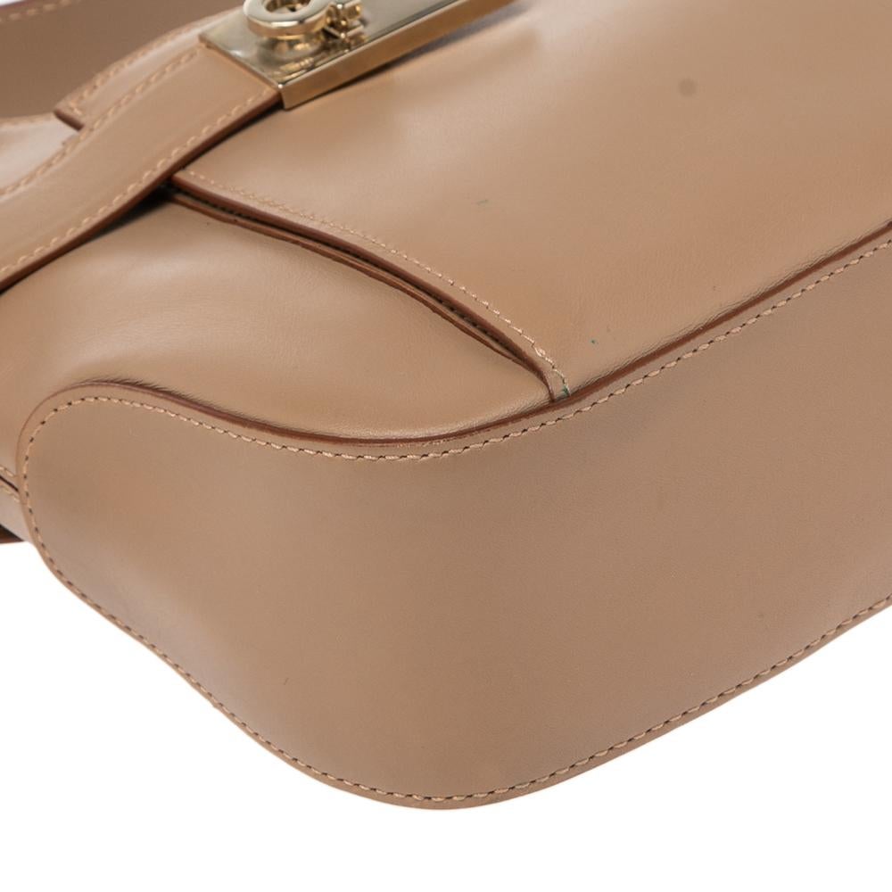 Salvatore Ferragamo Beige Leather Baguette 5