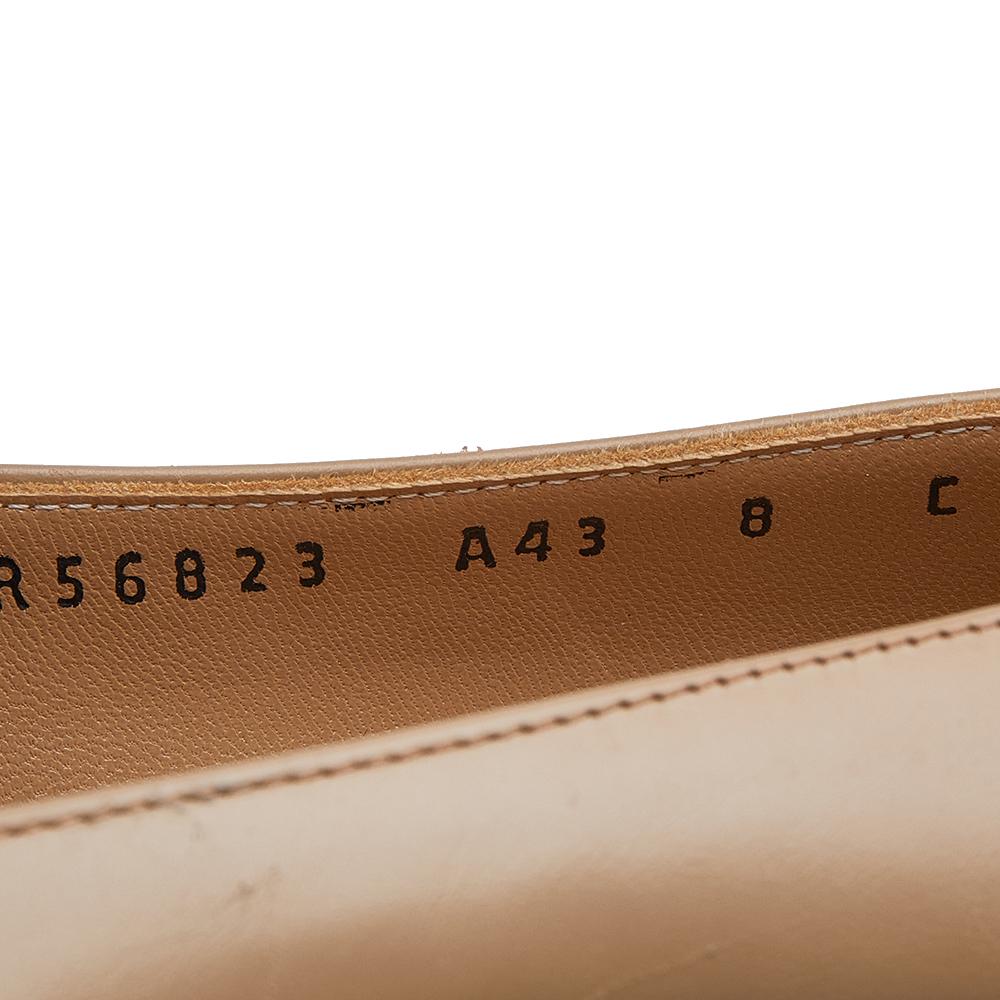 Salvatore Ferragamo Beige Leather Buckle Block Heel Pumps Size 38.5 4