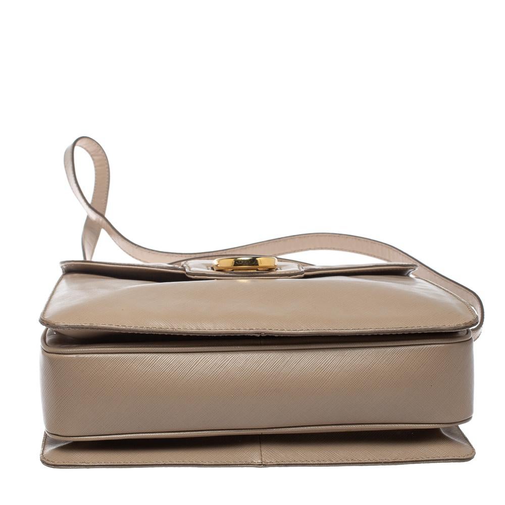 Salvatore Ferragamo Beige Leather Katia Top Handle Bag 1