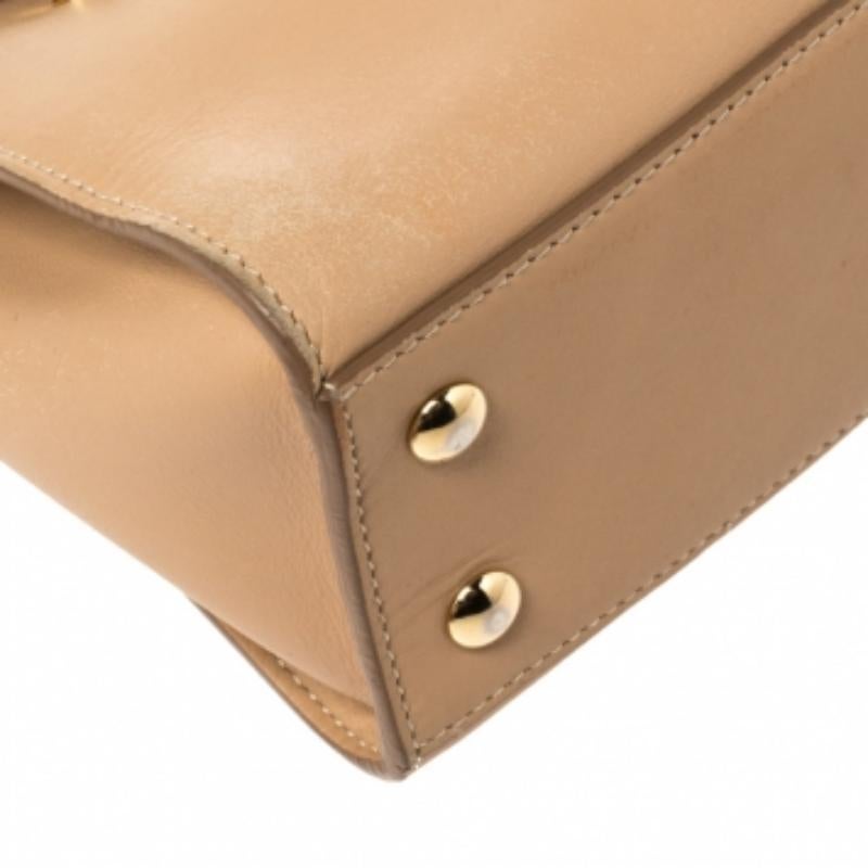 Salvatore Ferragamo Beige Leather Mara Satchel For Sale 5