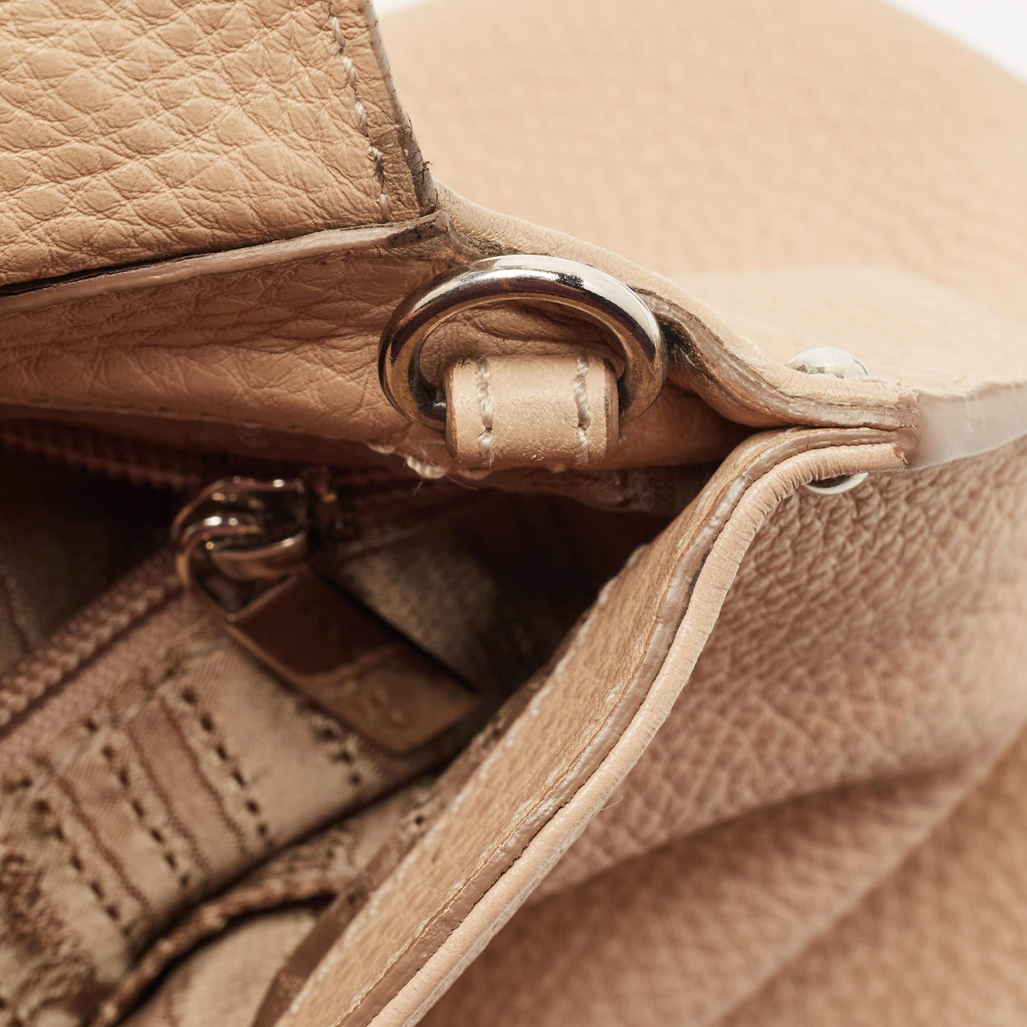 Salvatore Ferragamo Beige Leather Small Sofia Top Handle Bag 9