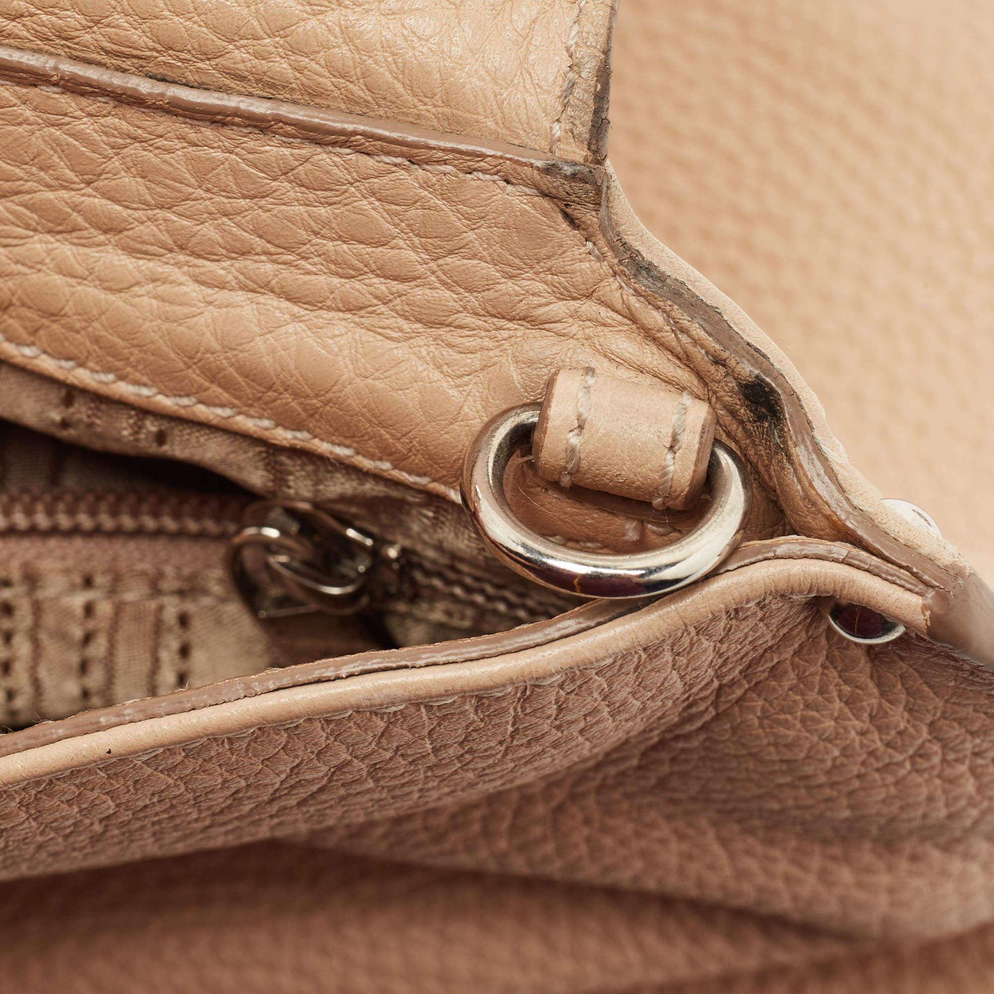 Women's Salvatore Ferragamo Beige Leather Small Sofia Top Handle Bag