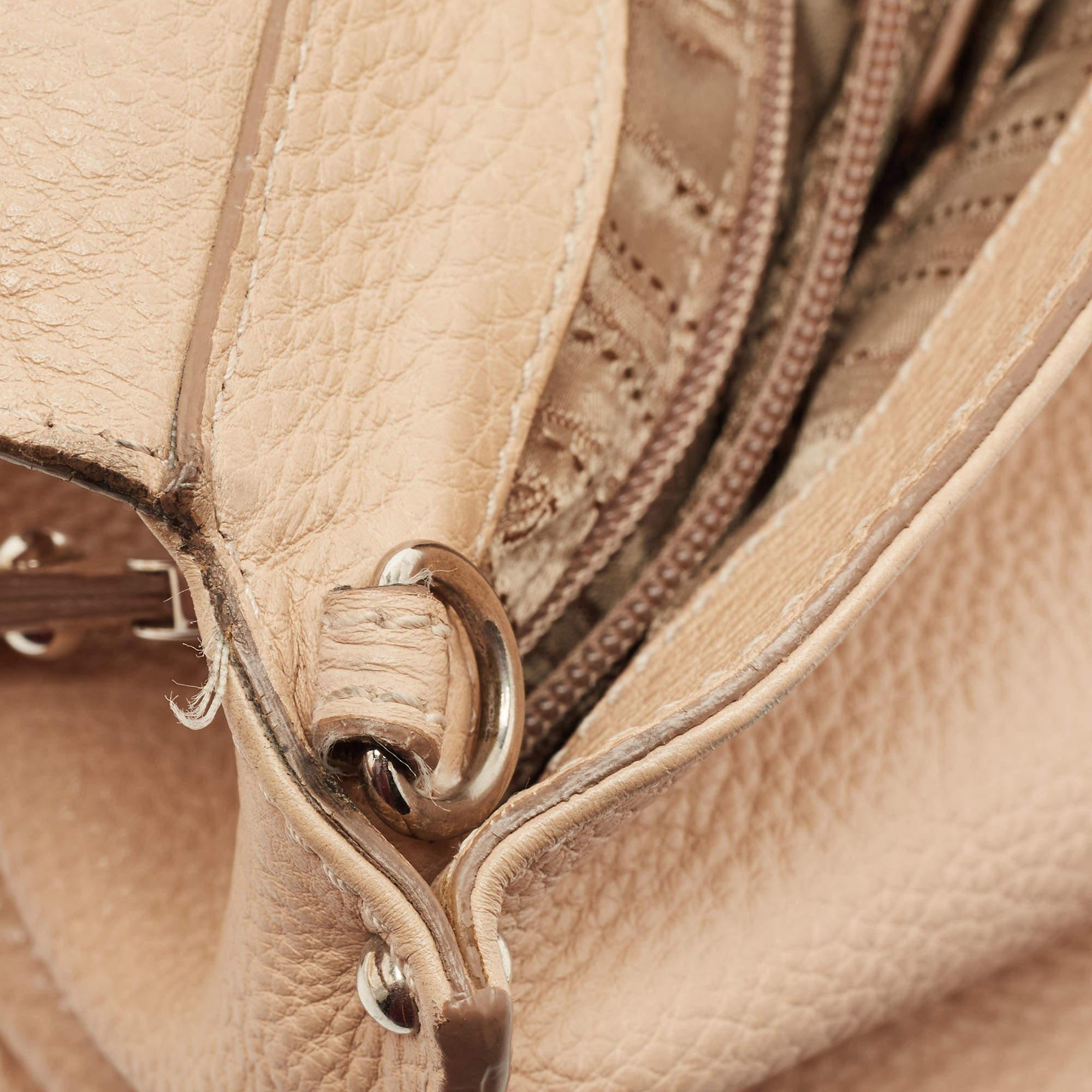 Salvatore Ferragamo Beige Leather Small Sofia Top Handle Bag 1