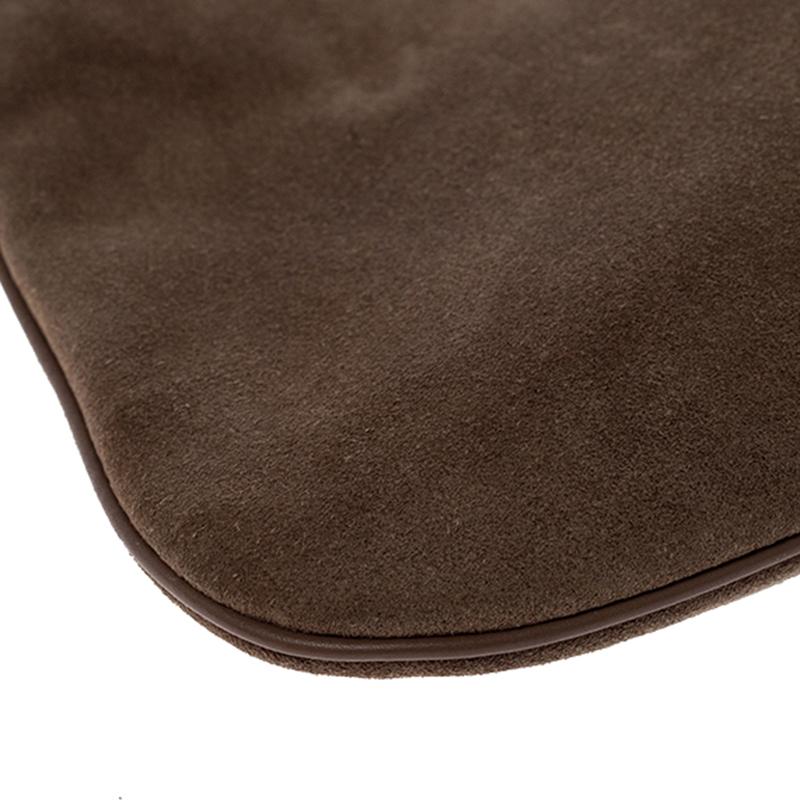 Salvatore Ferragamo Beige Nubuck Leather Shoulder Bag 3