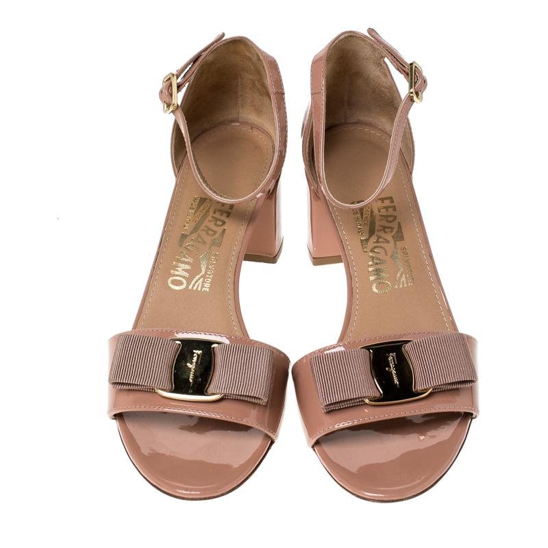 beige patent leather sandals