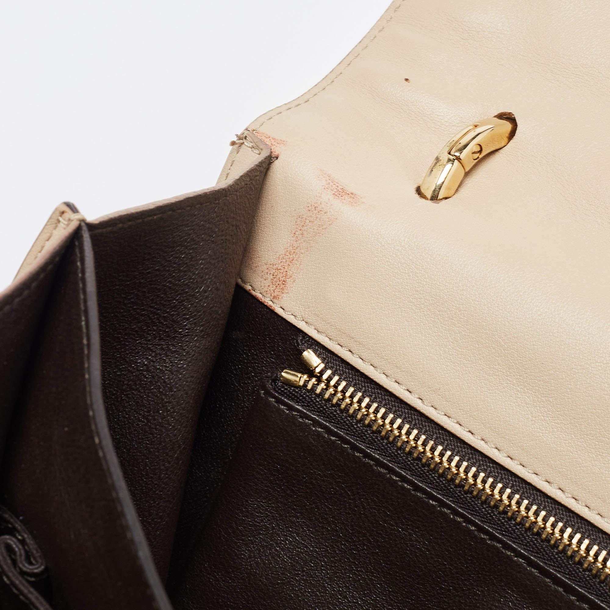 Salvatore Ferragamo Beige Quilted Leather Flap Shoulder Bag 9