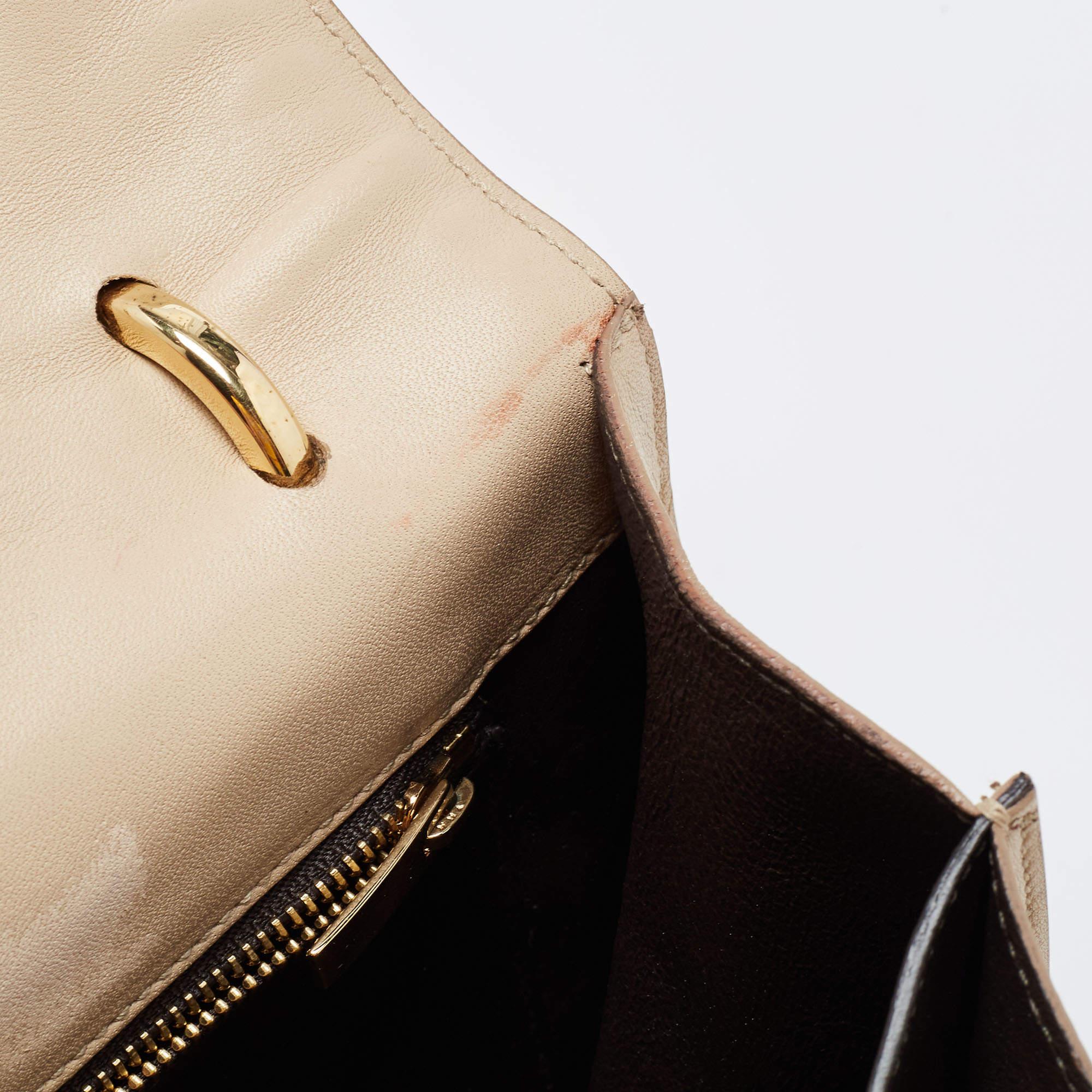 Salvatore Ferragamo Beige Quilted Leather Flap Shoulder Bag 10