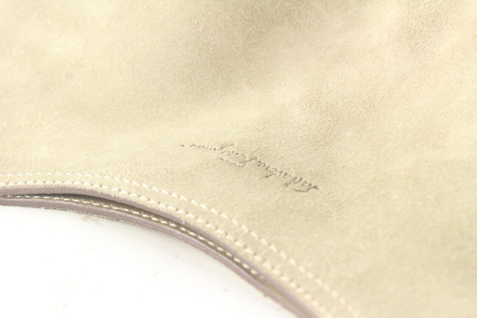 SALVATORE FERRAGAMO Beige Suede Hobo Classic Shoulder Bag 1SF1024K For Sale 4