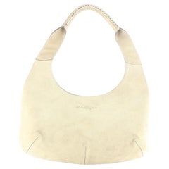 SALVATORE FERRAGAMO Beige Wildleder Hobo Classic Umhängetasche 1SF1024K