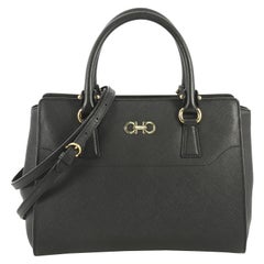 Used Salvatore Ferragamo Beky Handbag Saffiano Leather Small