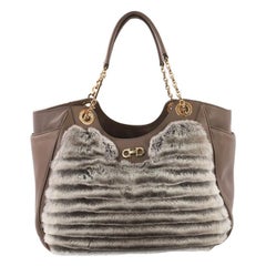 Salvatore Ferragamo Betulla Chain Tote Leather and Fur Medium