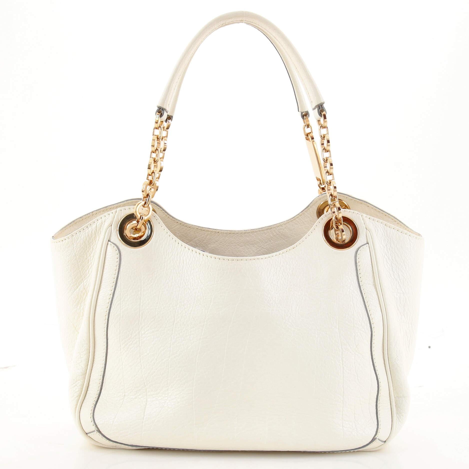 Salvatore Ferragamo Betulla Chain Tote Leather Small In Good Condition In NY, NY