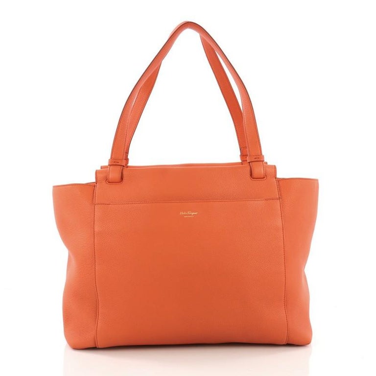 Salvatore Ferragamo Bitter Flap Tote Leather Large at 1stDibs
