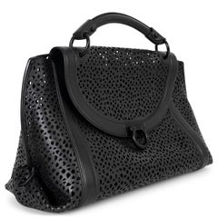 SALVATORE FERRAGAMO black 2017 SOFIA MEDIUM PERFORATED LEATHER Bag