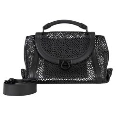 SALVATORE FERRAGAMO black 2017 SOFIA MEDIUM PERFORATED LEATHER Bag