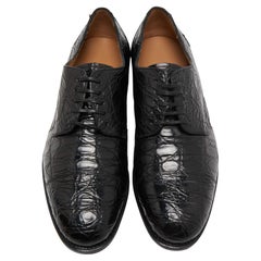 Salvatore Ferragamo Black Alligator Nordland Derby Size 43