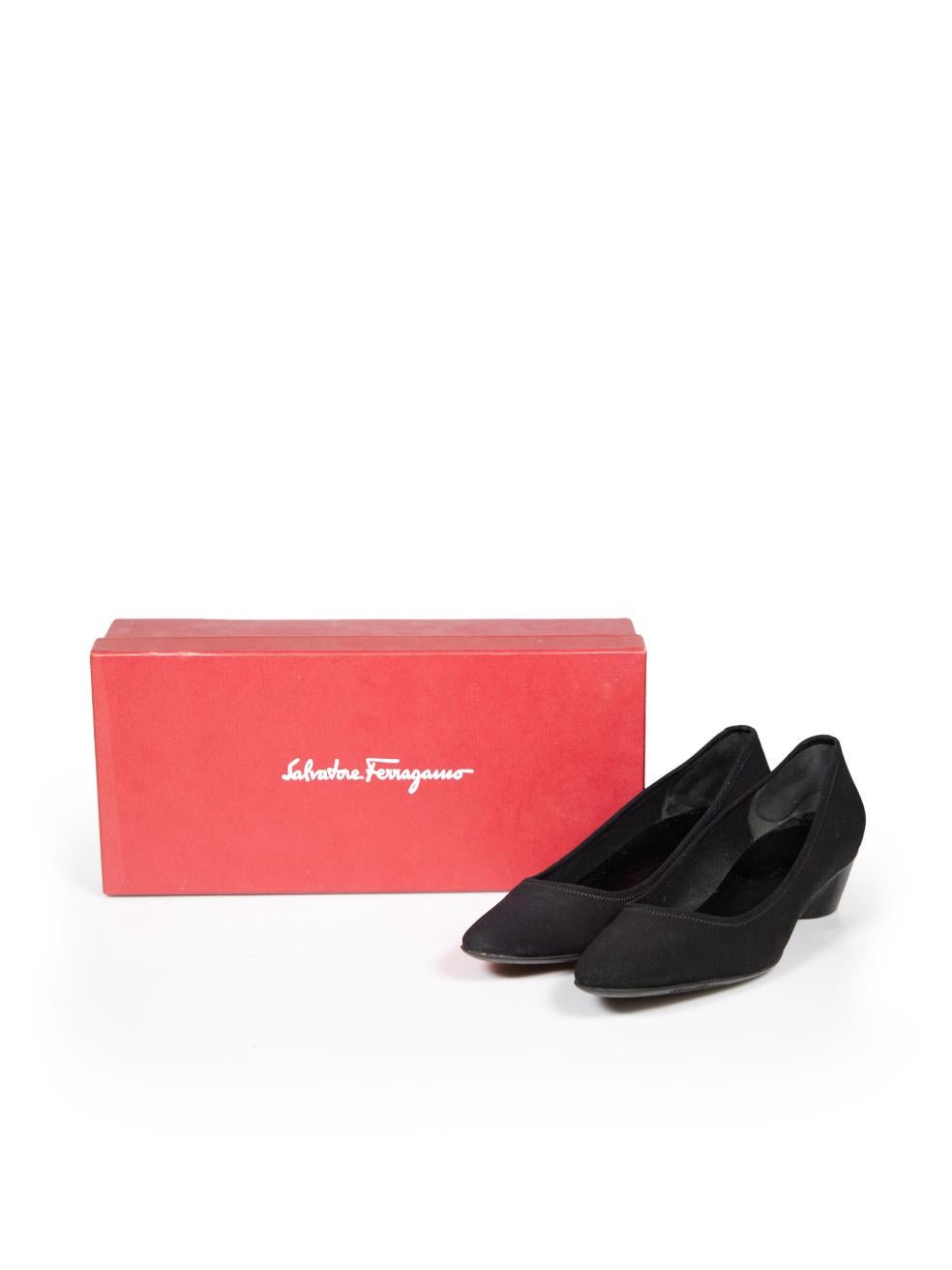Salvatore Ferragamo Black Balmy Wedge Heel Size US 7.5 For Sale 2
