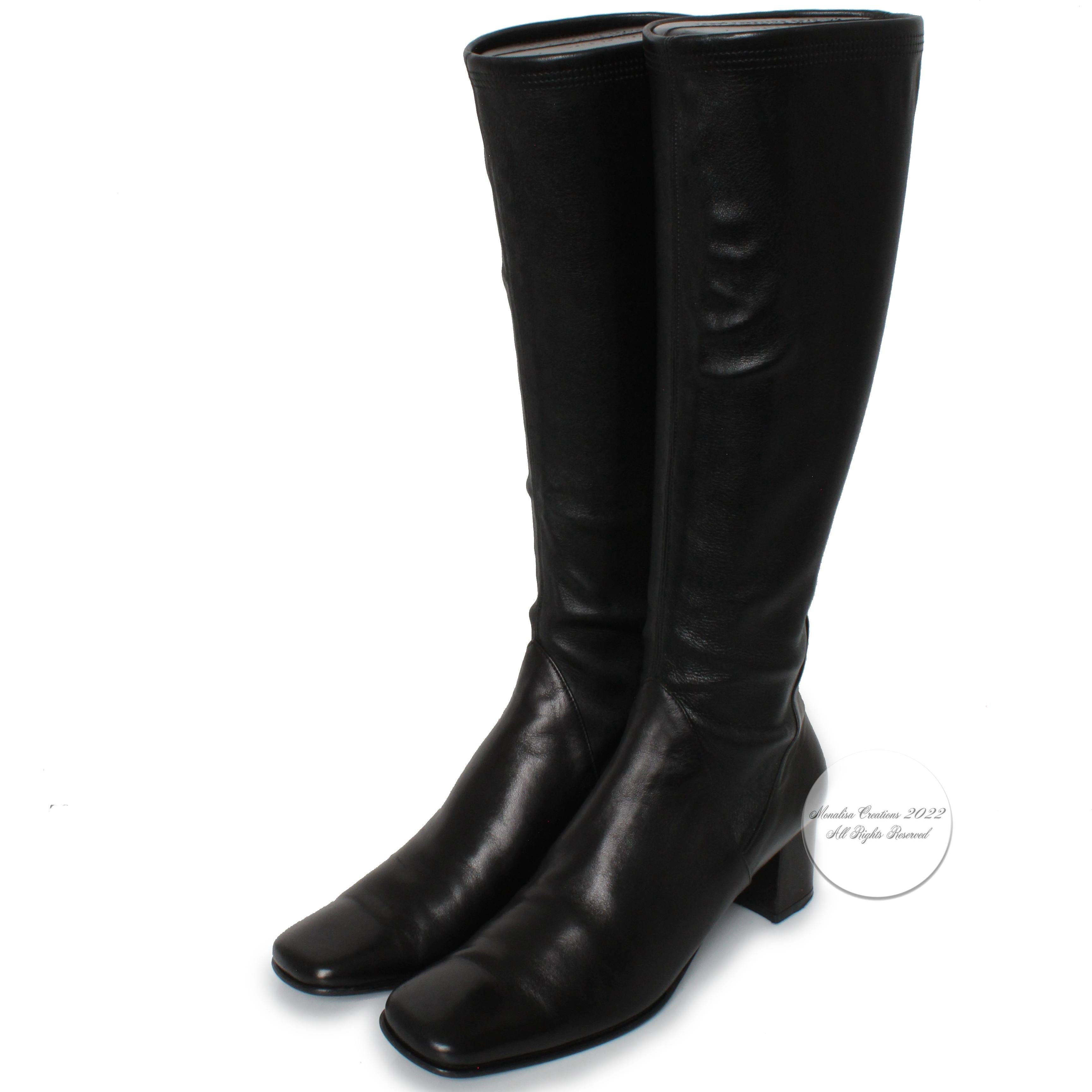 Salvatore Ferragamo Black Boots Leather Stretch Calf Vintage  2