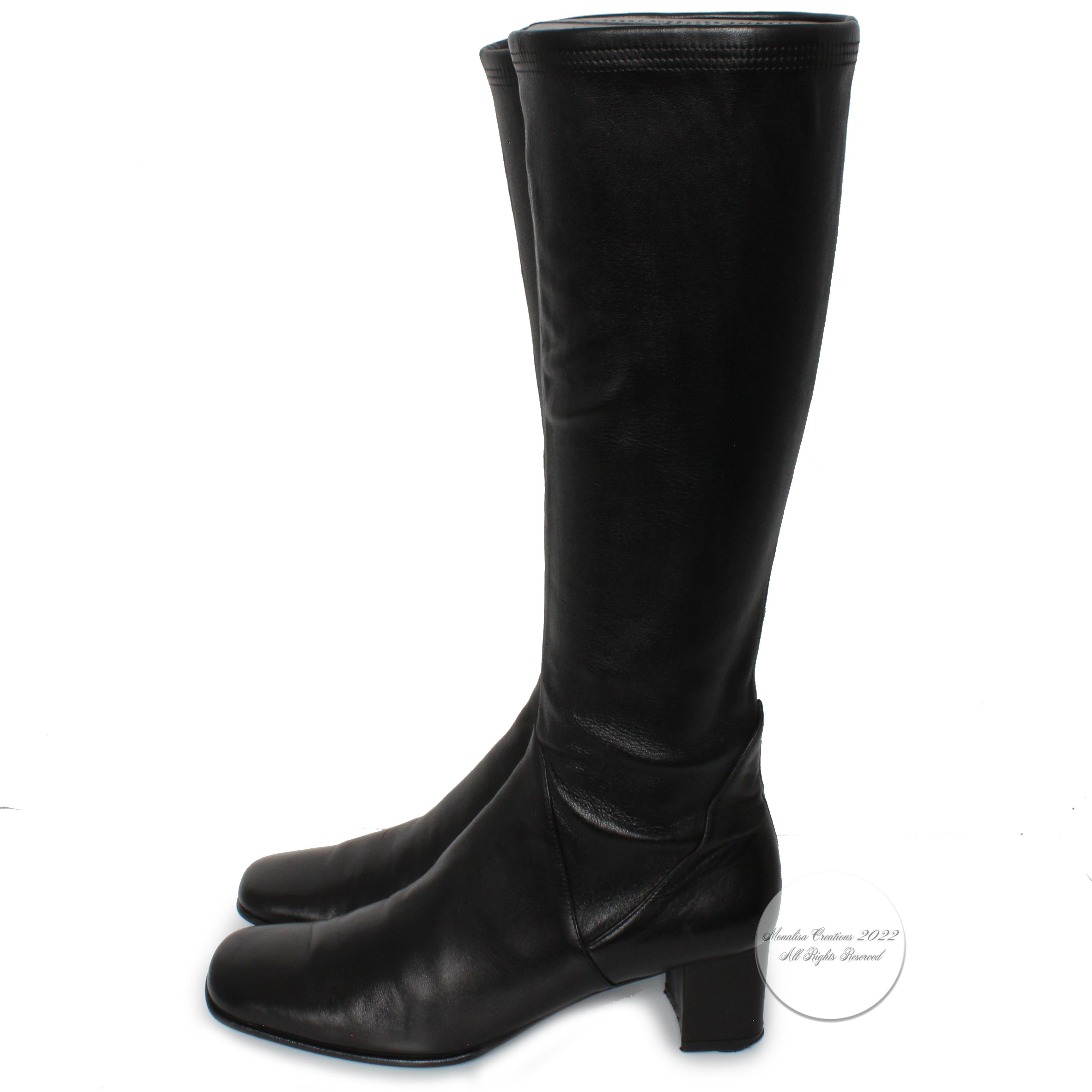 Salvatore Ferragamo Black Boots Leather Stretch Calf Vintage  3