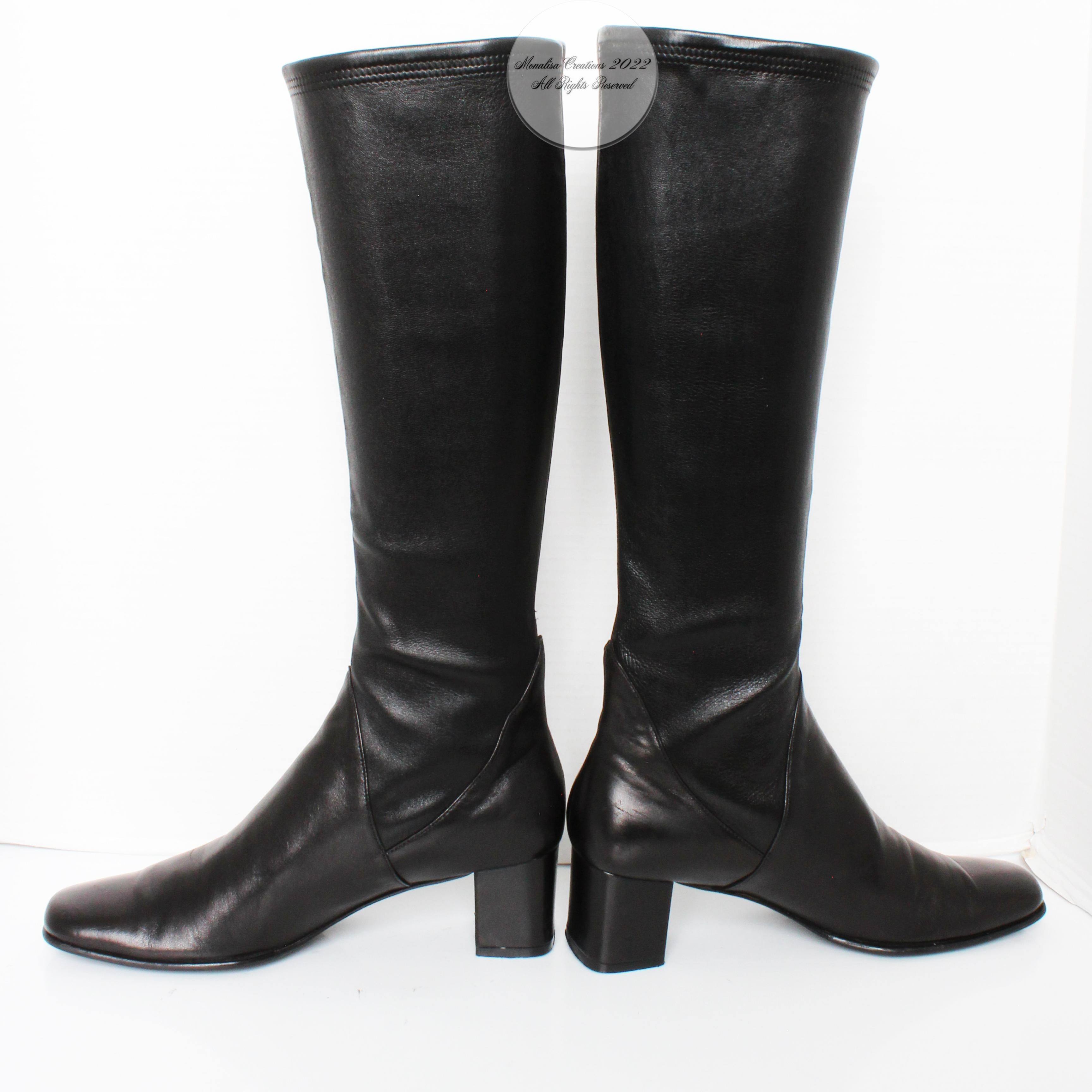 Salvatore Ferragamo Black Boots Leather Stretch Calf Vintage  4
