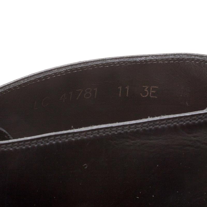 Salvatore Ferragamo Black Brogue Leather Gaiano Wing Tip Ankle Boots Size 45 4