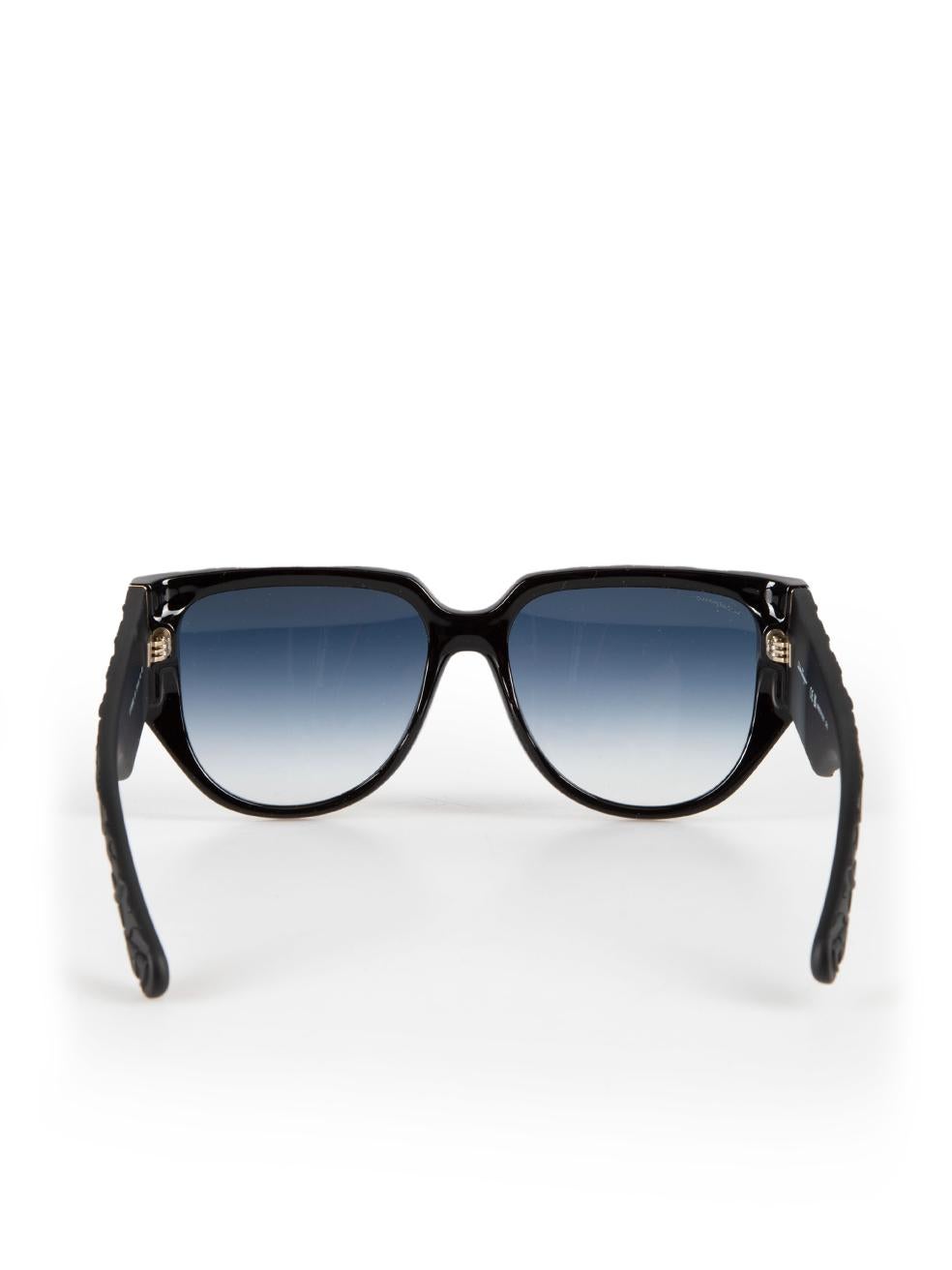 Salvatore Ferragamo Black Browline Sunglasses In New Condition For Sale In London, GB