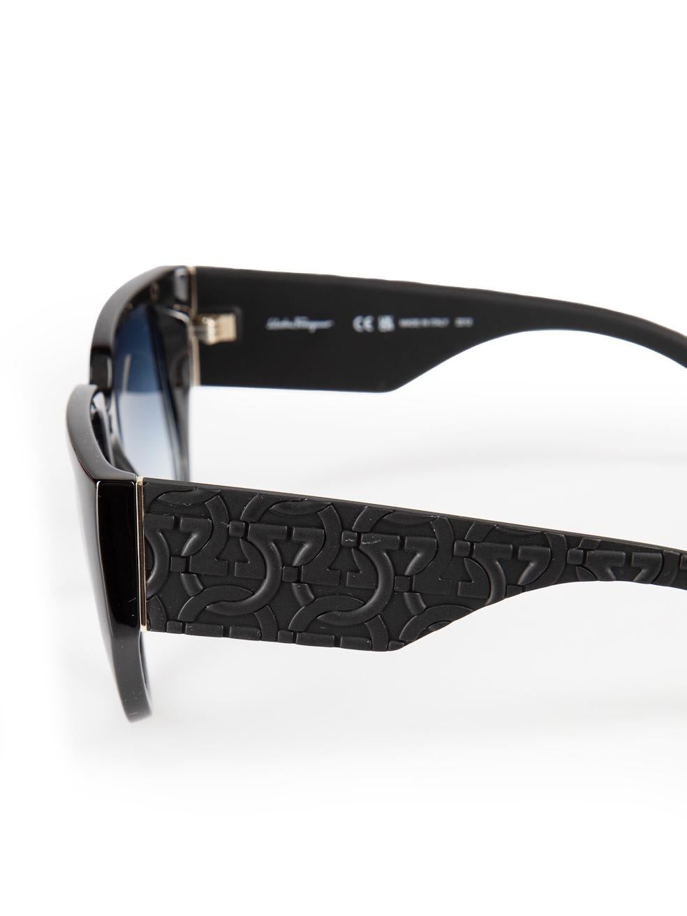 Salvatore Ferragamo Black Browline Sunglasses For Sale 1