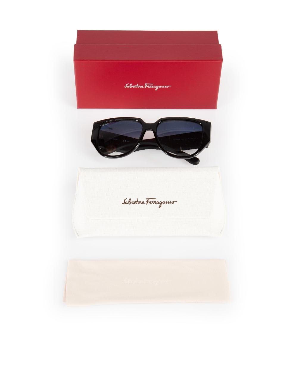 Salvatore Ferragamo Black Browline Sunglasses For Sale 3