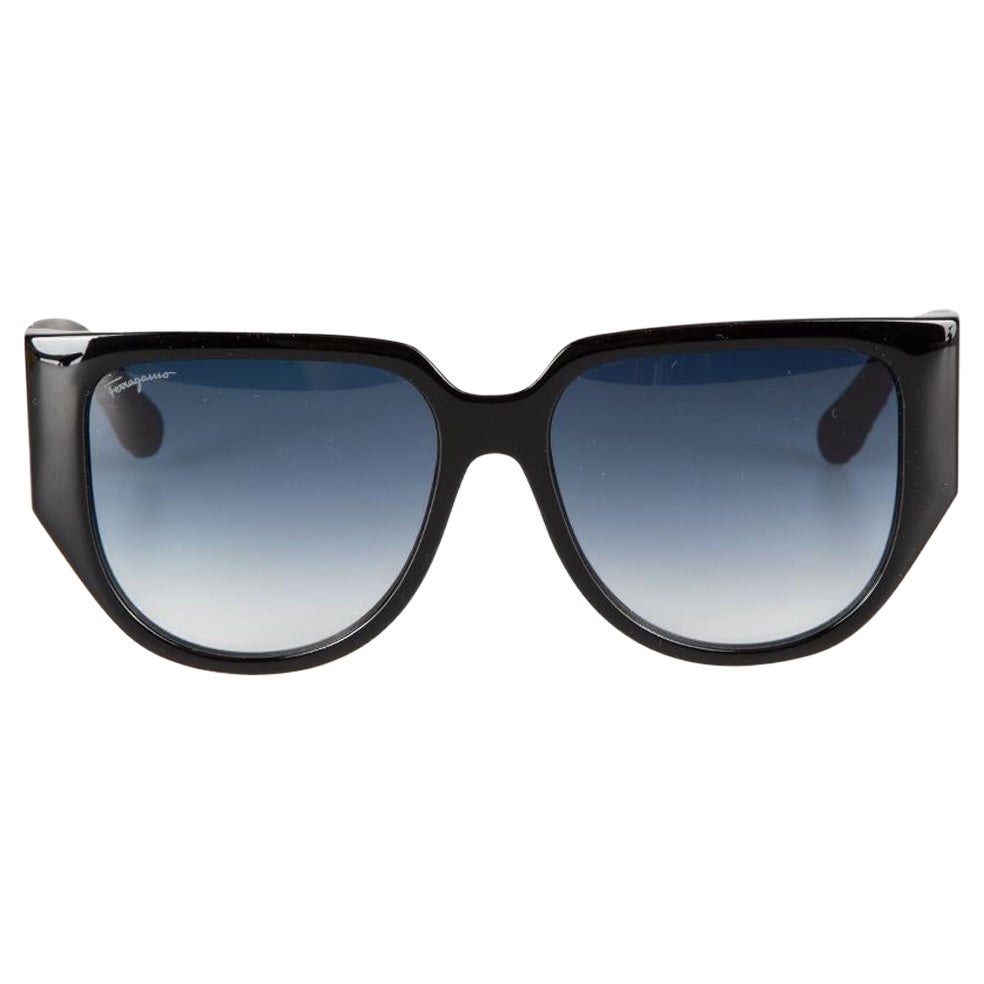 Salvatore Ferragamo Black Browline Sunglasses
