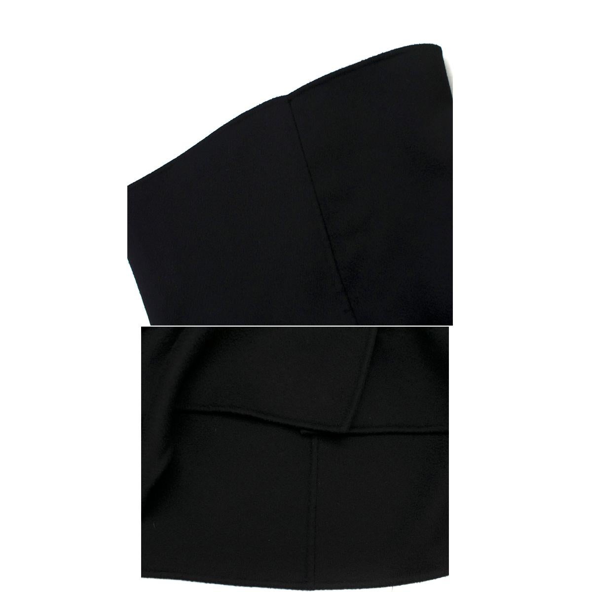 Salvatore Ferragamo Black Cashmere Coat with Fox Fur Collar IT 42 4