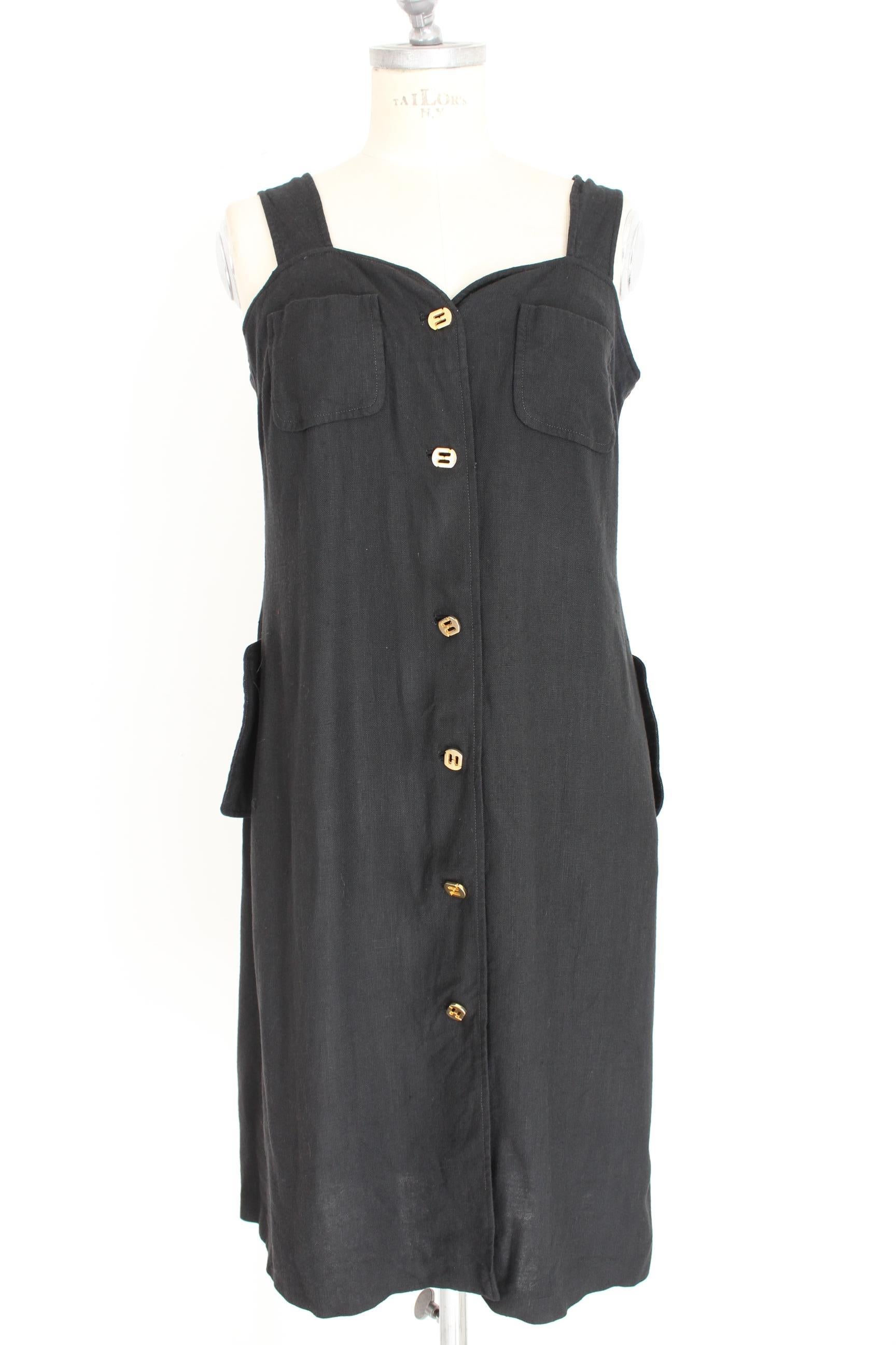 Women's Salvatore Ferragamo Black Cocktail Suit Dress 1990s For Sale