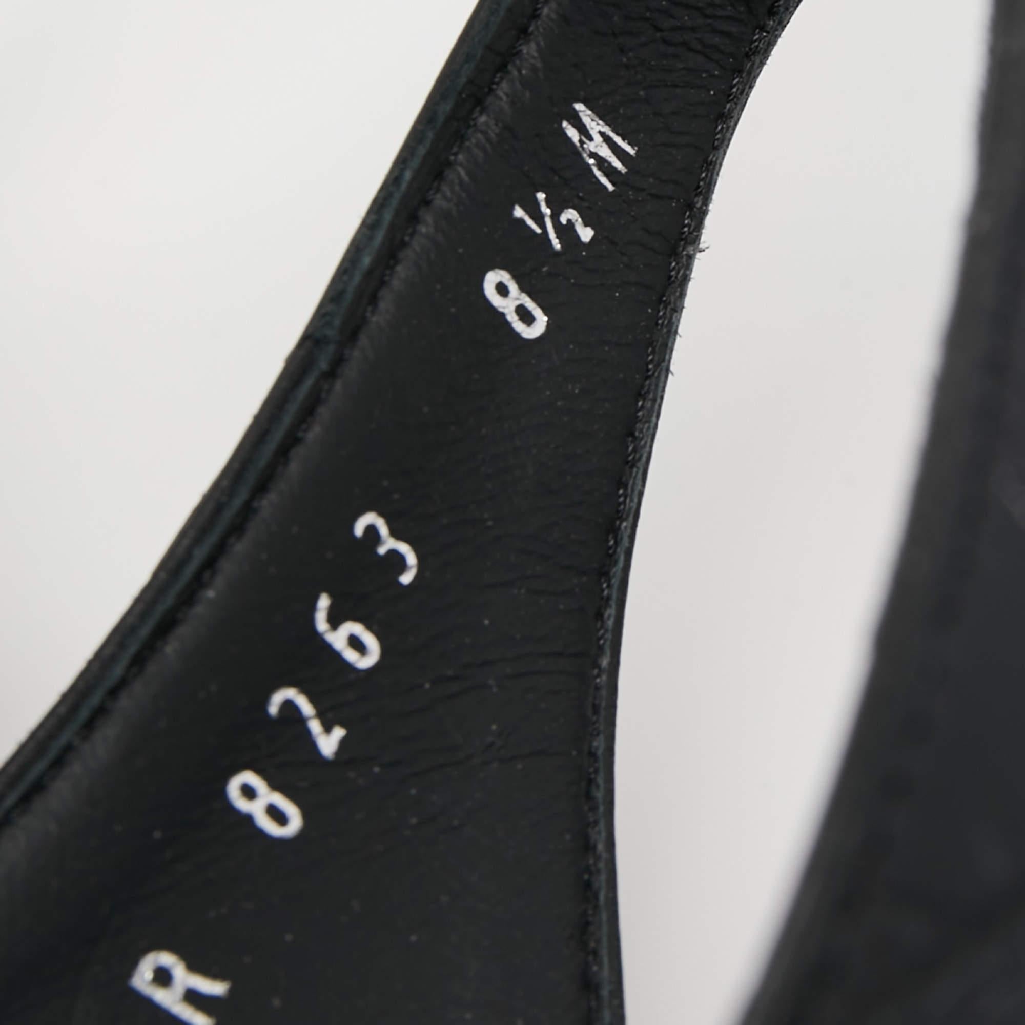 Salvatore Ferragamo Black Croc Embossed Leather Glorja Ankle Wrap Sandals Size 3 For Sale 4
