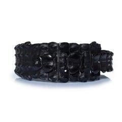 Salvatore Ferragamo, black crocodile waist belt